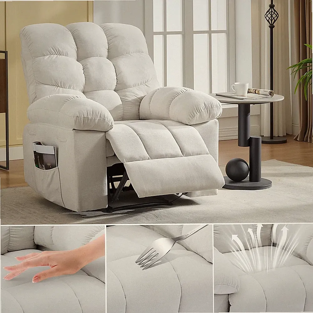 Ergonomic Recliner Chair Oversized with Massage Heat Lumbar Support Upholstery