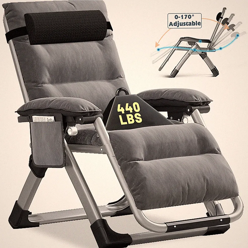 NAIZEA Zero Gravity Chair Reclining Lounge Chair w/Pad & Headrest Padded Armrest