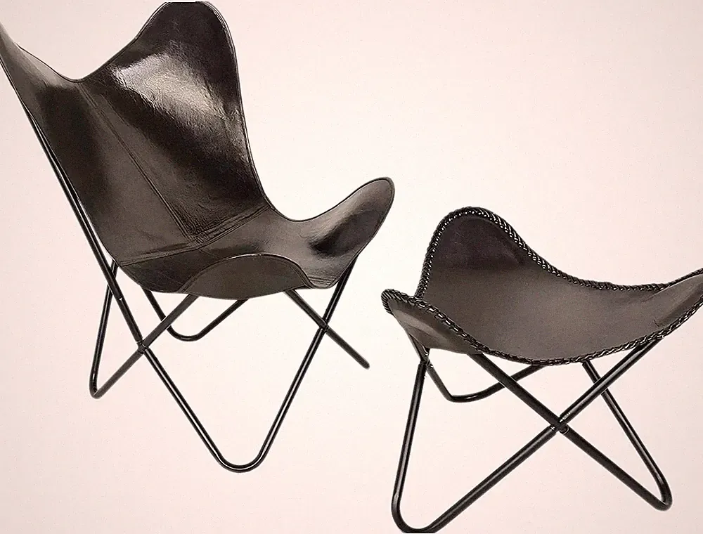 Handmade Butterfly Chair Combo - Lounge Chair & Footrest Set