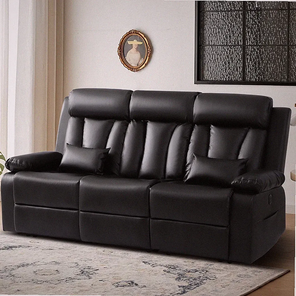 Power Reclining Sofa with Drop Down Table, Electric Reclining Couch